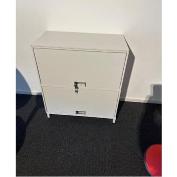 (MDK-107578) Steelcase witte houten kast, Ophalen of Verzenden, Gebruikt