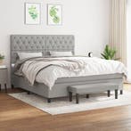 vidaXL Boxspring met matras stof lichtgrijs 160x200 cm, Huis en Inrichting, Slaapkamer | Bedden, Verzenden, 200 cm, 160 cm, Nieuw
