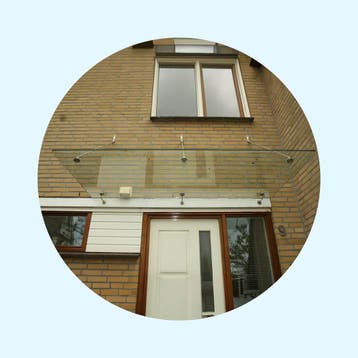 Glazen luifel type Plaat trekstang en pootjes, Verzenden, Nieuw, Overige typen
