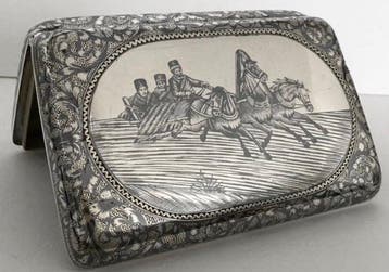 Gustav Klinger - Sigarettendoos - .916 (88 Zolotniki) zilver, Nieuw