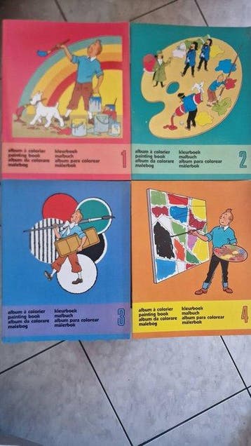 Tintin - Set van 4 kleurboeken - 1976, Boeken, Nieuw