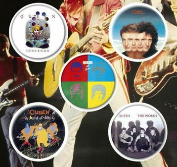 Queen button Later Albums 5-pack officiële merchandise, Ophalen of Verzenden, Nieuw, Gebruiksvoorwerp