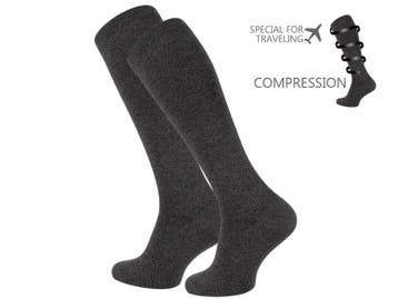 Compressie kniekous - Reiskniekous - Unisex - Antraciet, Verzenden, Nieuw