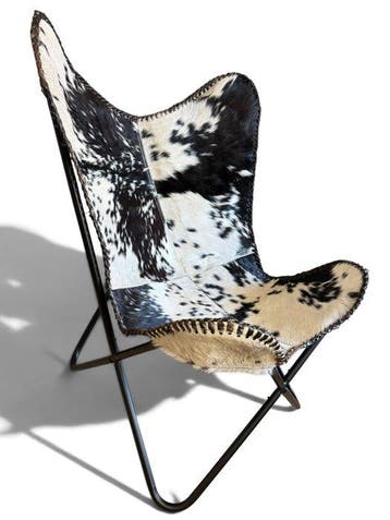 Fauteuil - Vlinderstoel - Leder, Metaal - Vlinderstoel -