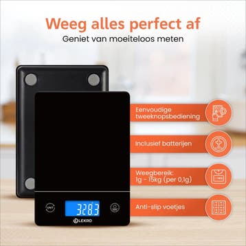 Lekro Digitale Precisie Keukenweegschaal – Weegschaal Keuken, Ophalen of Verzenden, Zo goed als nieuw