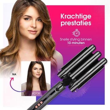 RAVEG Keramische krultangset zwart, Ophalen of Verzenden, Zo goed als nieuw