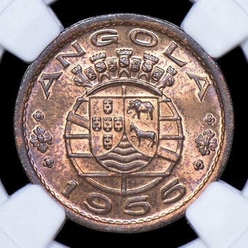 Portugees Angola. Republic. 50 centavos 1955 - NGC - MS 64 -