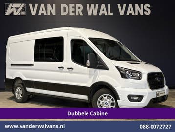 Ford Transit | 2.0 TDCI 131pk L3H2 Dubbele Cabine Euro6, Gebruikt, Euro 6, Wit, Dealer onderhouden
