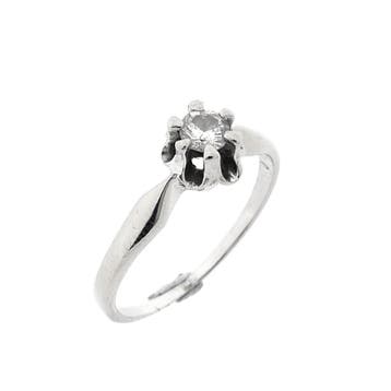 Witgouden solitairring met diamant 0,17 ct., Sieraden, Tassen en Uiterlijk, Gebruikt, Ophalen of Verzenden, 17 tot 18, Met edelsteen