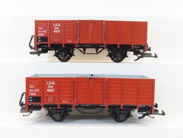 LGB G - 4021 - Modeltrein goederenwagon (2) - 2x 2-assige, Hobby en Vrije tijd, Modeltreinen | Overige schalen, Nieuw
