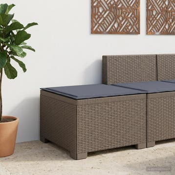 vidaXL Eénpersoons Tuinbank met Kussen Rattan Look PP, Tuin en Terras, Tuinsets en Loungesets, Verzenden, Nieuw