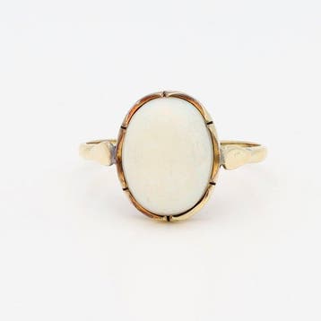 Ring - 14 karaat Geel goud - Witte Opaal, Nieuw