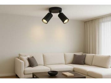 Veiling - 6 x Ronde Plafondlamp – 2 x GU10 – Kantelbare, Nieuw