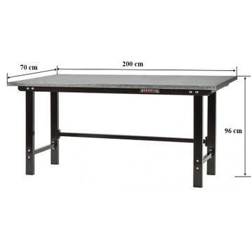 Werkbank zwart 200 cm met zinken werkblad - open model -, Doe-het-zelf en Verbouw, Werkbanken, Ophalen of Verzenden, Nieuw