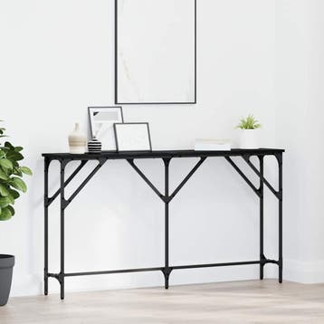 vidaXL Wandtafel Zwart eiken 140 x 23 x 75 cm Gelaagd hout, Huis en Inrichting, Verzenden, Nieuw