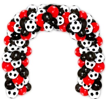 Ballonboog pakket Voetbal rood, zwart en wit, Verzenden, Nieuw, Overige typen