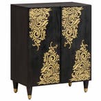 vidaXL Dressoir Zwart 60 x 33 x 75 cm Massief Mango Hout, Verzenden, Nieuw