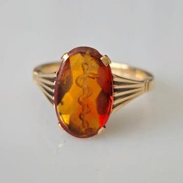 Zonder minimumprijs - Ring - 9 kt. Geel goud, Natuurlijke, Nieuw