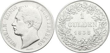 Gulden 1838 Wuerttemberg Wilhelm I 1816-1864, Verzenden
