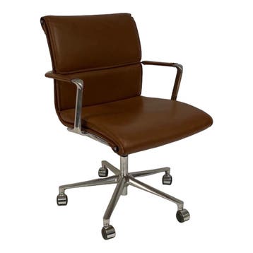 ICF Una Chair Executive Vergaderstoel Leder 984 Tabacco, Ophalen of Verzenden, Gebruikt