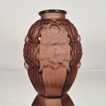Pierre de Cagny (attr.) - Vaas - zilveren montuur - Glas,