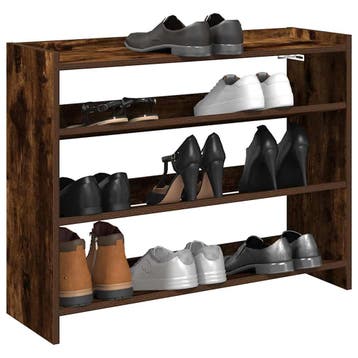 vidaXL Schoenenrek 80x25x62 cm bewerkt hout gerookt, Verzenden, Nieuw
