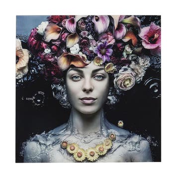 *WOONWINKEL* Kare Design Flower Art Lady Glas Portret 120x12, Huis en Inrichting, Verzenden, Nieuw
