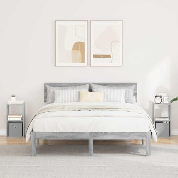 vidaXL Nachtkastje 2 pcs Grijs Sonoma 25,5 x 22 x 49,5 cm, Minder dan 45 cm, Verzenden, Nieuw, Minder dan 55 cm