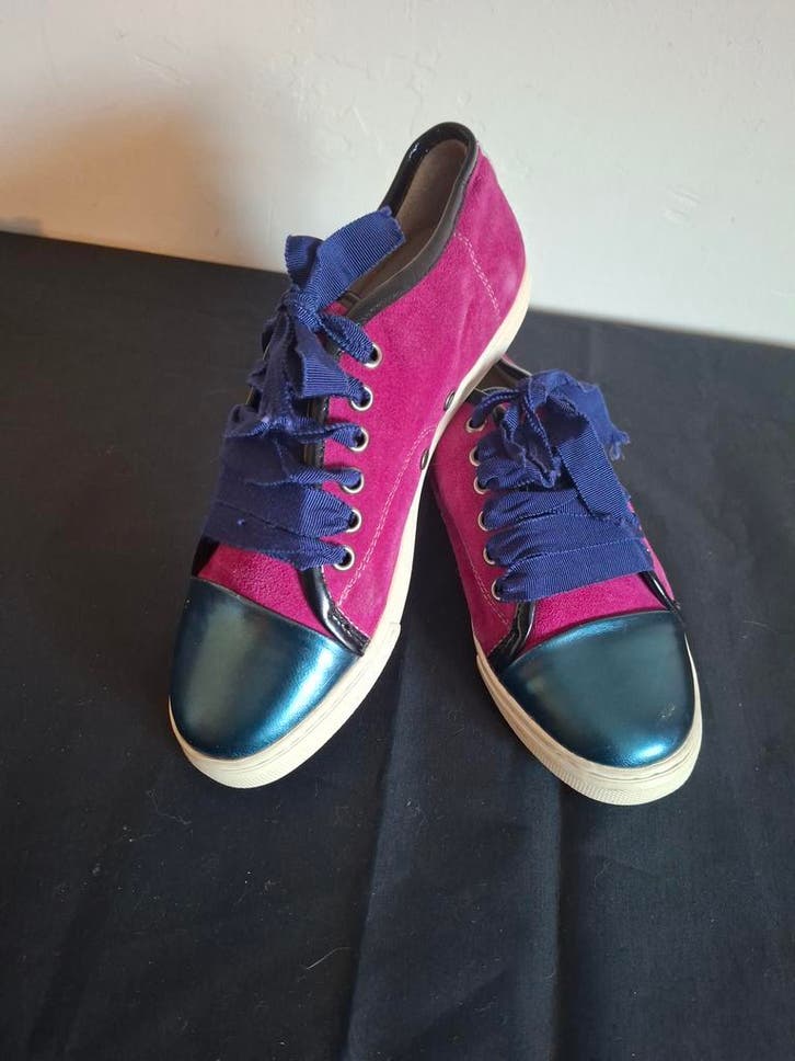 Lanvin roze/groen/blauwe sneakers - maat 39, Kleding | Dames, Schoenen, Roze, Gedragen, Schoenen met lage hakken