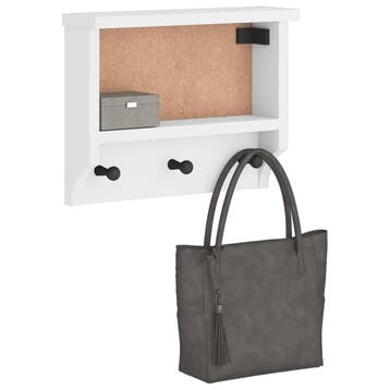 vidaXL Wandkapstok SANDNES wit 45x12x35 cm massief, Verzenden, Nieuw