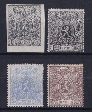 België 1866/1867 - Kleine leeuw ongetand en getand - OBP/COB, Gestempeld