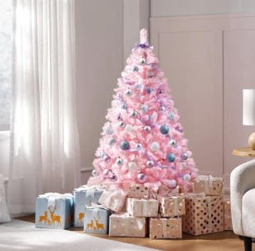 2dekans | Yaheetech Kunstkerstboom 154 cm - Roze - 398, Ophalen of Verzenden, Zo goed als nieuw