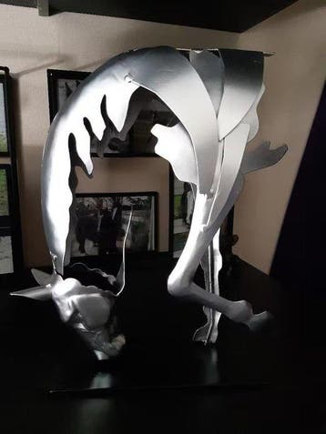 sculptuur, Modern Abstract Metal Horse Sculpture –, Antiek en Kunst