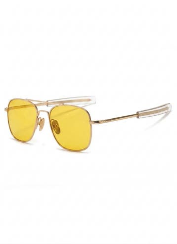 KIMU® Bril Pilotenbril American Heren Goud Montuur Gele Glaz, Sieraden, Tassen en Uiterlijk, Zonnebrillen en Brillen | Heren, Ophalen of Verzenden