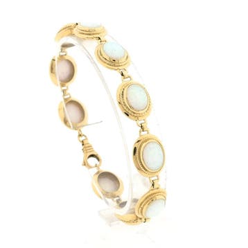 Gouden armband met opaal (Schakelarmband), Gebruikt, Ophalen of Verzenden, Met edelsteen, Goud