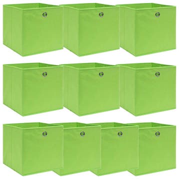 vidaXL Opbergboxen 10 st 32x32x32 cm stof groen, Huis en Inrichting, Verzenden, Nieuw