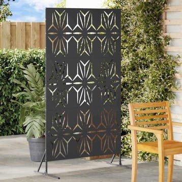 vidaXL Privacyscherm 100 x 50 x 180 cm Staal Zwart, Verzenden, Nieuw, IJzer