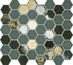 Wand Mozaïek Tegels Factory Hexagon Keramiek Khaki - Matj.., Nieuw, Ophalen of Verzenden, 20 tot 40 cm, 10 m² of meer