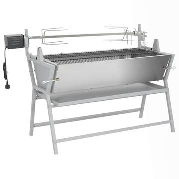 vidaXL Draaispit barbecue ijzer en roestvrij staal, Verzenden, Nieuw