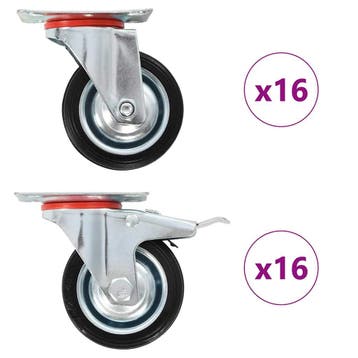 vidaXL 32 st Zwenkwielen 75 mm, Verzenden