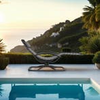 Ligstoel Toulon, ergonomisch, schommelfunctie - grijs, Set v, Tuin en Terras, Verzenden, Nieuw