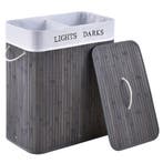 Bamboe Wasmand Curly - 100 Ltr - Grijs - Uitneembare Waszak, Verzenden, Nieuw