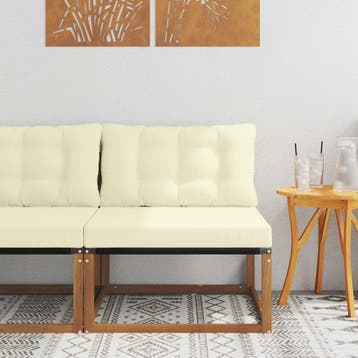 vidaXL Buiten Midden Sofa Massief Acaciahout Naturel, Verzenden, Nieuw