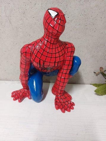 Beeld, spiderman in original color red blue - 35 cm -