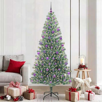 vidaXL Kunstmatige Kerstboom Sneeuw Gevlochten met LED Licht, Verzenden, Nieuw