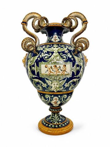 Richard Ginori - Vaas - Majolica - Met de slang