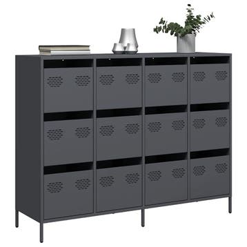vidaXL Dressoir 135x39x103,5 cm koudgewalst staal, Verzenden, Nieuw, Metaal