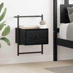 vidaXL Nachtkastje 2 pcs Zwart Eiken 35 x 30 x 51 cm Bewerkt, Minder dan 45 cm, Verzenden, Nieuw, Minder dan 55 cm