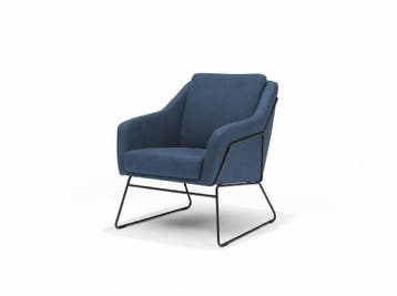 Fauteuil Grace - eetkamerstoelen - Blauw, Nieuw, Blauw, Stof