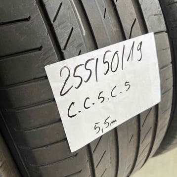 2 x Continental SportContact 5 255-50-19 Zomerbanden 5,5mm, Auto-onderdelen, 19 inch, Gebruikt, 255 mm, Ophalen of Verzenden